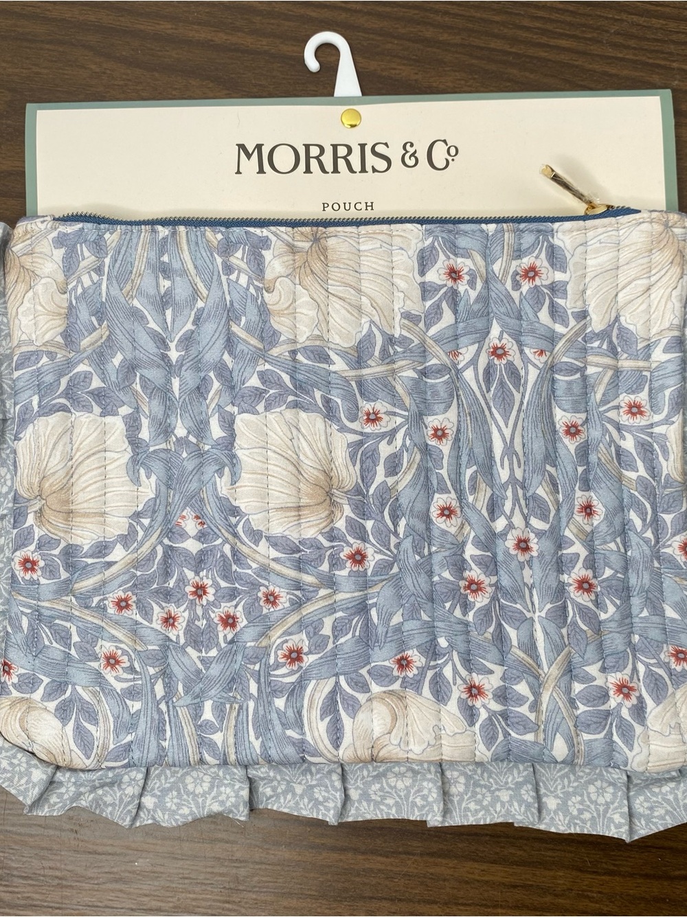 Morris & Co. Blue Floral Ruffle Cosmetic Pouch - Picture 2 of 8